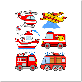 Firefighter Kids Design Posters and Art